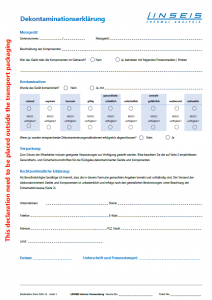 Kontaminationserklärung